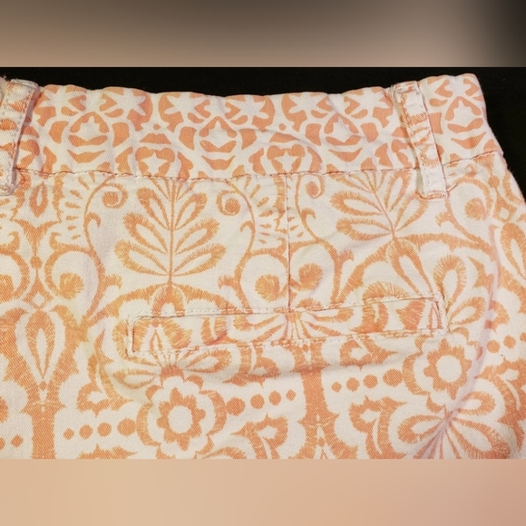 ❤️ Women's Elle Brand Shorts | White/Peach Paisley | Size 12 ❤️ - Picture 7 of 9